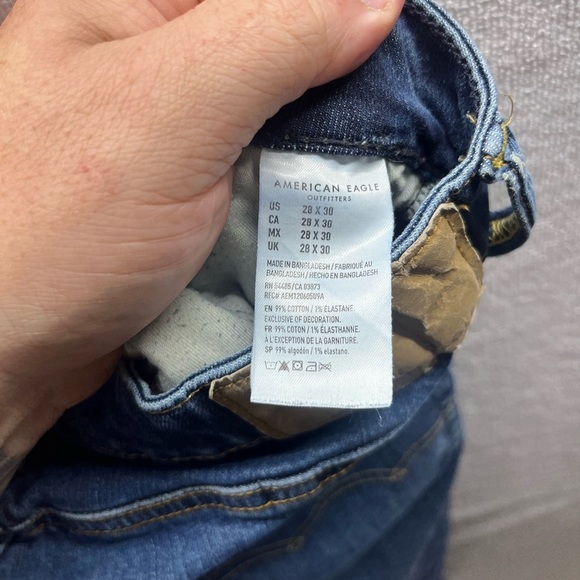 American Eagle Slim Straight Jeans Mens 28/30 Blue Stretch Denim Comfy 2386 - Picture 4 of 10